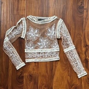 For Love And Lemons SHEER Embroidered Women's Top